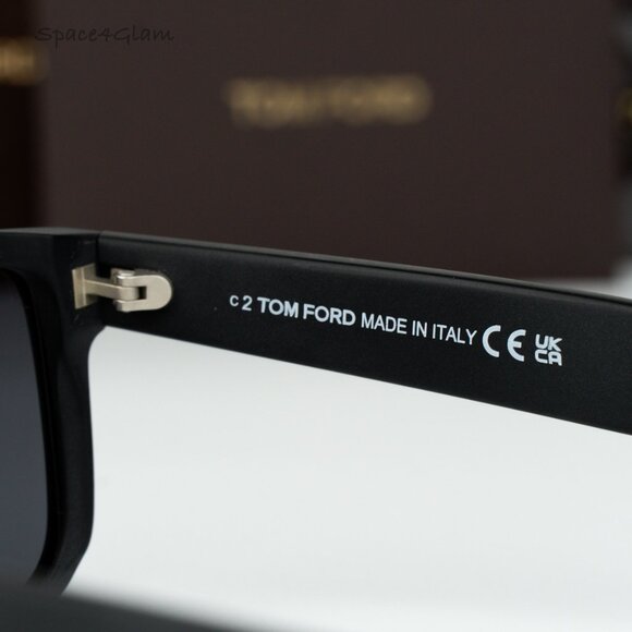 Tom Ford Women Sunglasses Black Smoke Polarized Rectangle FT0999-N/S 02D NEW main image 5